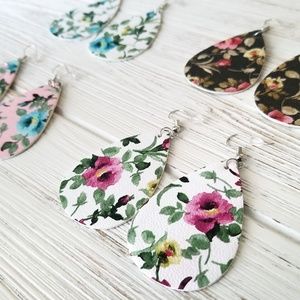 4 Pairs - Faux Leather Earrings